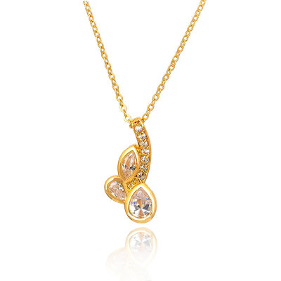 D0328 Fashion Womens Jewelry Gold Plated Crystal Zircon Diamond  Necklace Pendants
