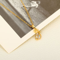D0428 Fashion Womens Jewelry Gold Plated Crystal Zircon Diamond  Necklace Pendants