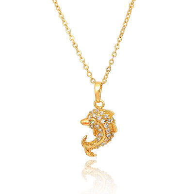 D0229 Fashion Womens Jewelry Gold Plated Crystal Zircon Diamond  Necklace Pendants