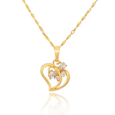 D0337 Fashion Womens Jewelry Gold Plated Crystal Zircon Diamond  Necklace Pendants