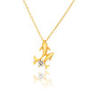 D0037 Fashion Womens Jewelry Gold Plated Crystal Zircon Diamond  Necklace Pendants