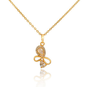 D0237 Fashion Womens Jewelry Gold Plated Crystal Zircon Diamond  Necklace Pendants