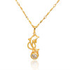 D0376 Fashion Womens Jewelry Gold Plated Crystal Zircon Diamond  Necklace Pendants