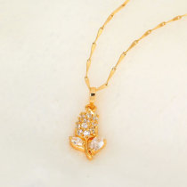 D0333 Fashion Womens Jewelry Gold Plated Crystal Zircon Diamond  Necklace Pendants