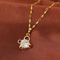 D0151 Fashion Womens Jewelry Gold Plated Crystal Zircon Diamond  Necklace Pendants
