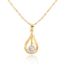 D0024 Fashion Womens Jewelry Gold Plated Zircon Necklace Pendants