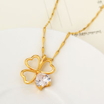 D0128 Fashion Womens Jewelry Gold Plated Zircon Necklace Pendants