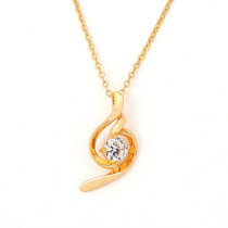 D0197 Fashion Womens Jewelry Gold Plated Zircon Necklace Pendants
