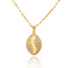D011 Fashion Womens Jewelry Gold Plated Zircon Necklace Pendants