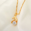 D0094 Fashion Womens Jewelry Gold Plated Zircon Necklace Pendants