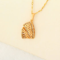 D0260 Fashion Womens Jewelry Gold Plated Zircon Necklace Pendants