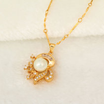 D0013 Fashion Womens Jewelry Gold Plated Zircon Necklace Pendants