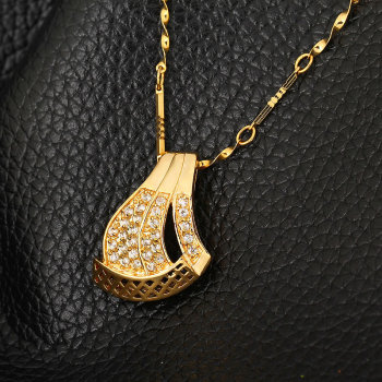 D0257 Fashion Womens Jewelry Gold Plated Zircon Necklace Pendants