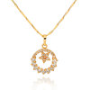 D0335 Fashion Womens Jewelry Gold Plated Zircon Necklace Pendants