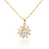 D0073 Fashion Womens Jewelry Gold Plated Zircon Necklace Pendants