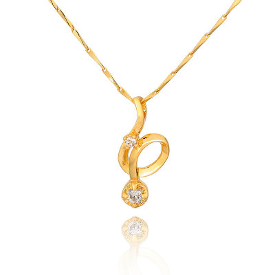 D0195 Fashion Womens Jewelry Gold Plated Zircon Necklace Pendants
