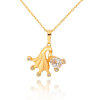 D0293 Fashion Womens Jewelry Gold Plated Zircon Necklace Pendants