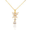 D0074 Fashion Womens Jewelry Gold Plated Zircon Necklace Pendants