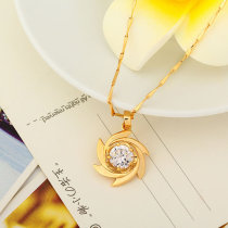 D0055 Fashion Womens Jewelry Gold Plated Zircon Necklace Pendants