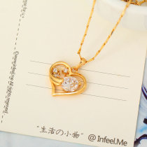 D0136 Fashion Womens Jewelry Gold Plated Zircon Necklace Pendants