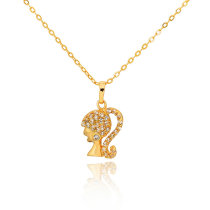 D00278 Fashion Womens Jewelry Gold Plated Zircon Necklace Pendants