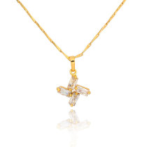 D0082 Fashion Womens Jewelry Gold Plated Zircon Necklace Pendants