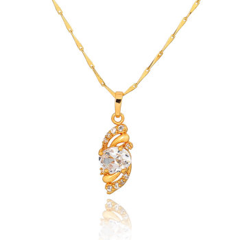 D0312 Fashion Womens Jewelry Gold Plated Zircon Necklace Pendants