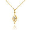 D0089 Fashion Womens Jewelry Gold Plated Zircon Necklace Pendants