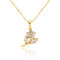 D0030 Fashion Womens Jewelry Gold Plated Zircon Necklace Pendants