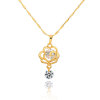 D0139 Fashion Womens Jewelry Gold Plated Zircon Necklace Pendants