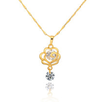D0139 Fashion Womens Jewelry Gold Plated Zircon Necklace Pendants