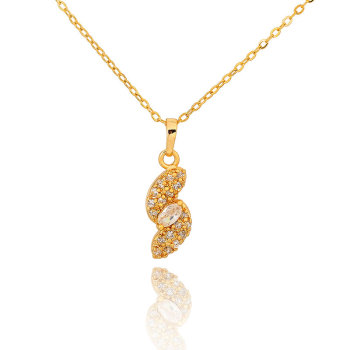 D0163 Fashion Womens Jewelry Gold Plated Zircon Necklace Pendants