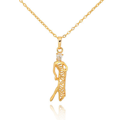 D0205 Fashion Womens Jewelry Gold Plated Zircon Necklace Pendants