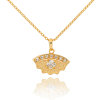 D0281 Fashion Womens Jewelry Gold Plated Zircon Necklace Pendants
