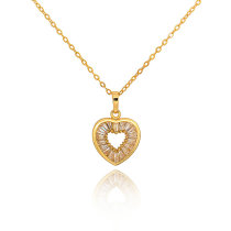 D0417-1 Fashion Womens Jewelry Gold Plated Zircon Necklace Pendants