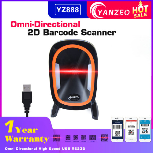 Yanzeo YZ888 20 lines High Speed Omni-directional USB RS232 2D Image Barcode scanner