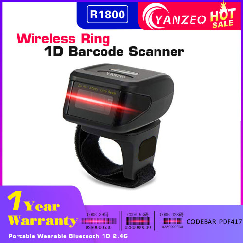 1D Ring Scanner| Yanzeo R1800| Ring Barcode scanner Wireless barcode reader with Bluetooth
