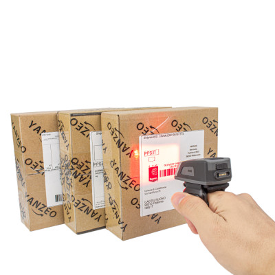Finger Barcode Reader| Yanzeo ES20 Portable 2D Ring Barcode Scanner Mini 32Bit Wireless Bluetooth IOS Android IOS Windows Mac