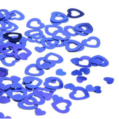 Blue heart shape table confetti for wedding decoration