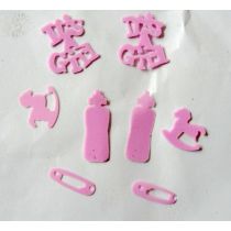 It's a girl shape table confetti for Baby's Birthday celebration