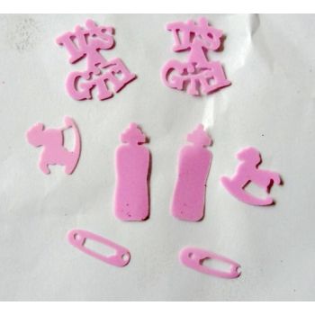 It's a girl shape table confetti for Baby's Birthday celebration