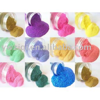 hexagon rainbow colour glitter powder for wedding crafts decoration