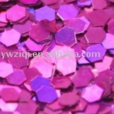 Purple holographic color hexagon glitter powder