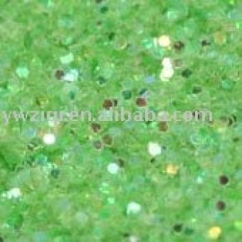 green hexagon glitter powder