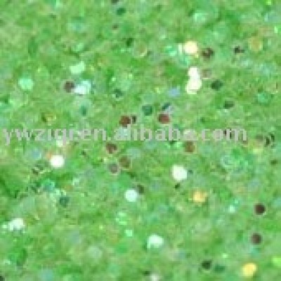 green hexagon glitter powder