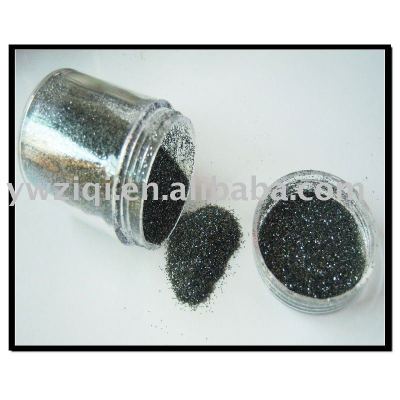 hexagon black color glitter powder