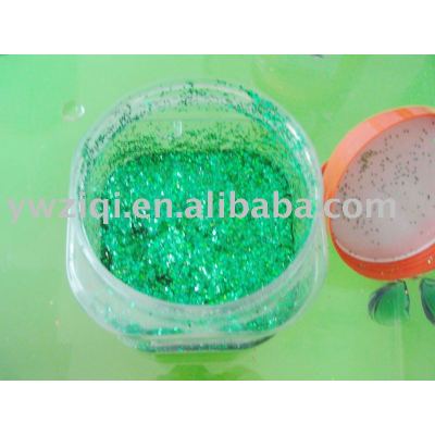 hexagon holographic light green glitter powder for crafts