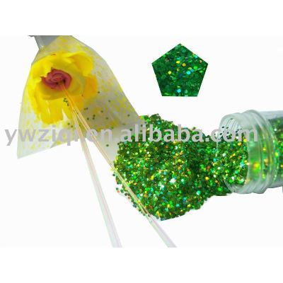 hexagon holographic glitter powder for artifical flower decoration