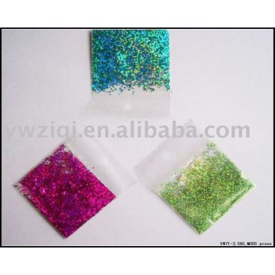 High temerature hexagon laser color glitter powder for cosmetic