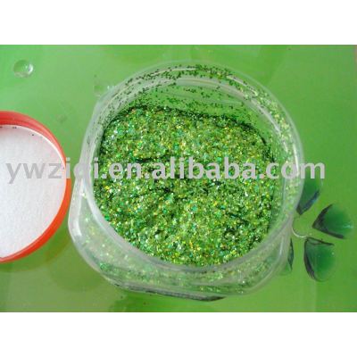 High temperature hologram green color glitter powder for body tatoo